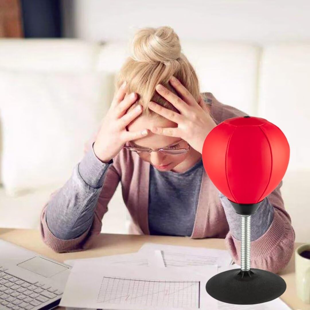 Stress Buster Desktop Punching Bag - Suctions to Your Desk, Raipoment Heavy Duty Stress Relief Ball, Funny Gifts for Boss or Coworker, Good Gift for Christmas Children