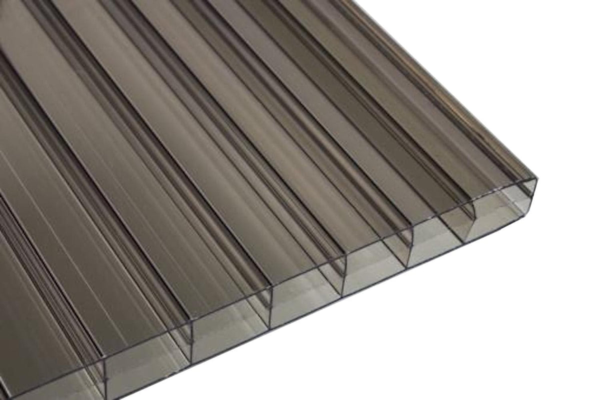 Falken Design Bronze Twin Wall Polycarbonate Panel - 36" x 72" x 3/8" (8mm) - UV Resistant Lightweight, Shatterproof Roof Sheet for DIY, Greenhouses, Sheds & Outdoor Use