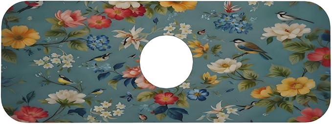 Flowers Kitchen sink faucet pad, strong water absorption, anti slip, very