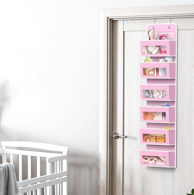 Simple Houseware 6 Clear Window Pocket Over Closet Door Storage Hanging