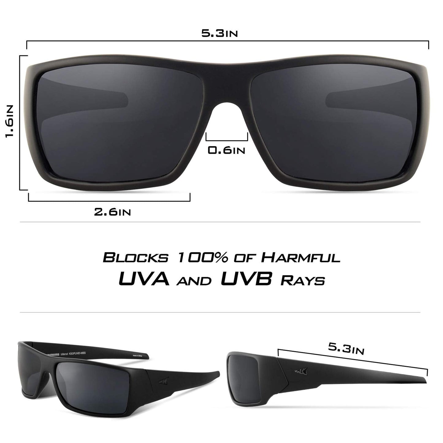 KastKing Iditarod Polarized Sport Sunglasses for Men and Women, Ideal for Driving Fishing Cycling and Running, UV Protection