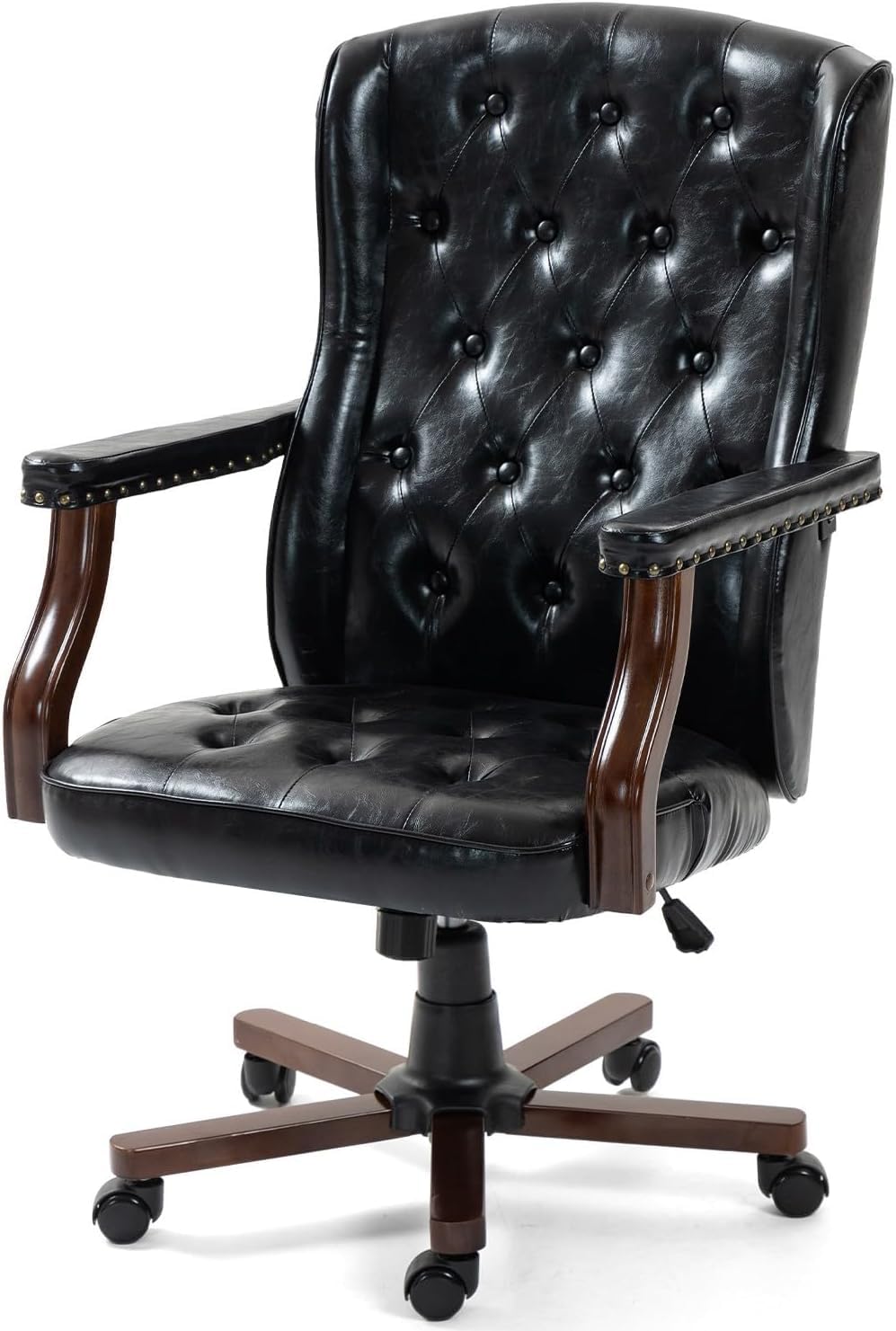 Executive Office Chair,Ergonomic Faux Leather Home Office Desk Chair, Faux Leather Wing Back Swivel Home Chair