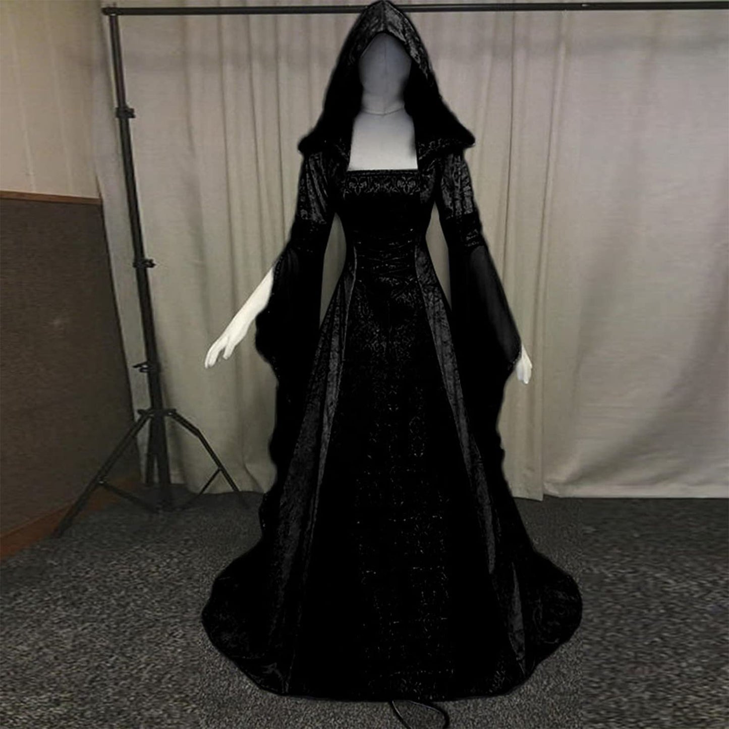 Kahbin Women Hooded Gothic Dress Medieval Corset Renaissance Dress Victorian Dress Halloween Costume