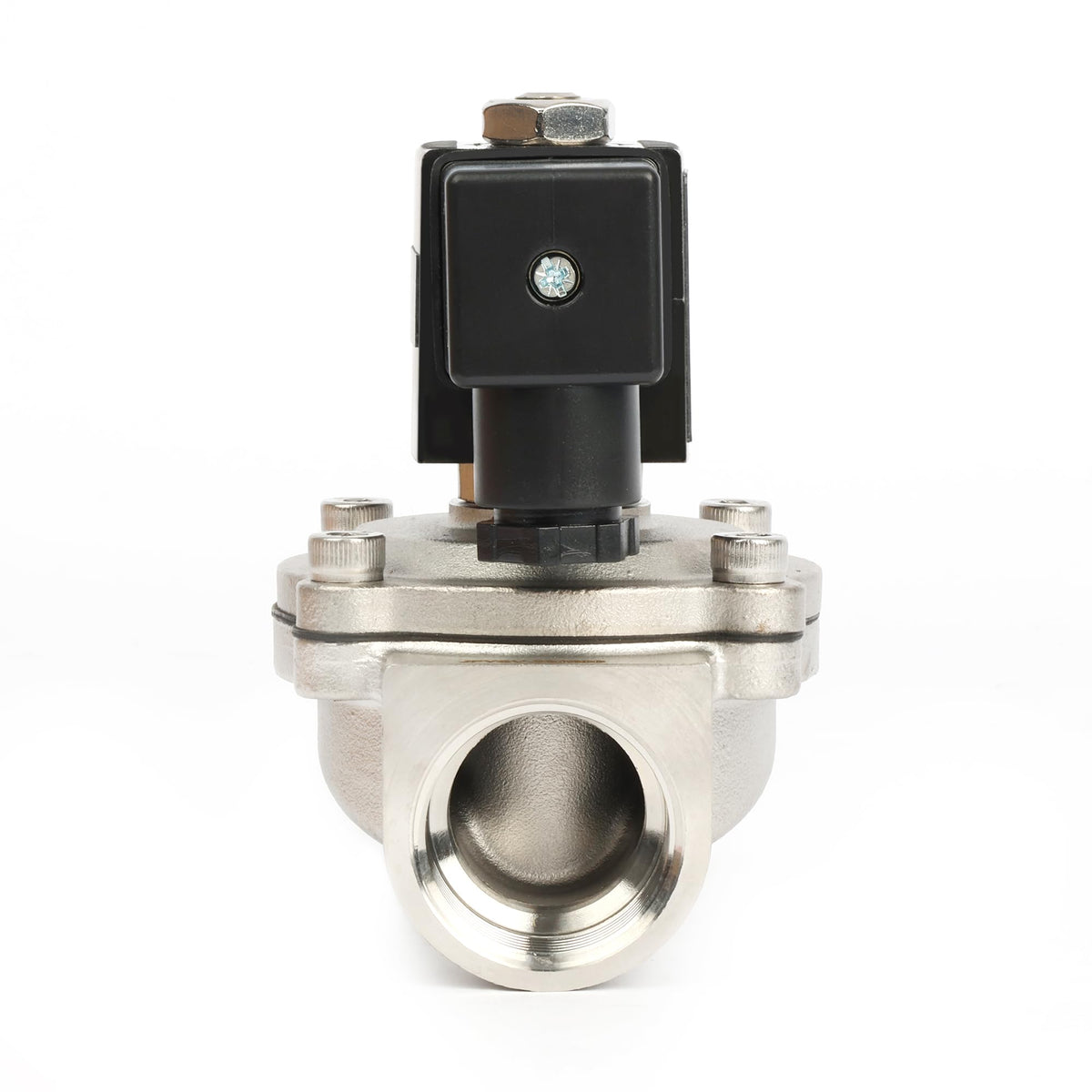U.S. Solid 1" Stainless Steel Solenoid Valve - 24V DC, Normally Closed, 145 PSI Electric Valve for Water, Air, Diesel