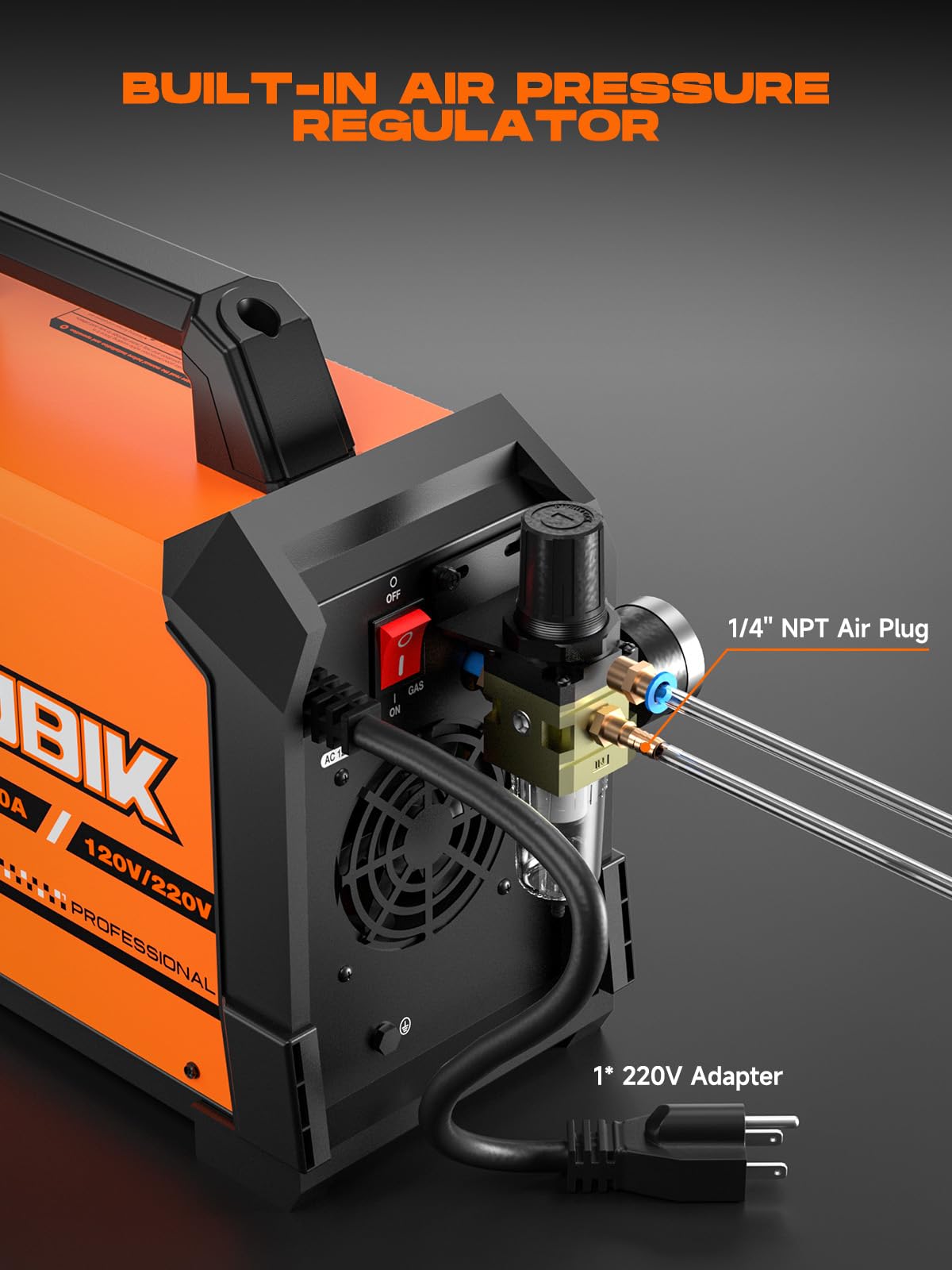 Plasma Cutte 50 Amp, Plasma Cutter Machine 110/220V Dual Voltage 3/4" Max Cutting, 1/2'' Clean Cut, Non-High Frequency Non-Touch Pilot Arc, Large LCD Digital Dispaly, 2T/4T Plasma Cutting Machine