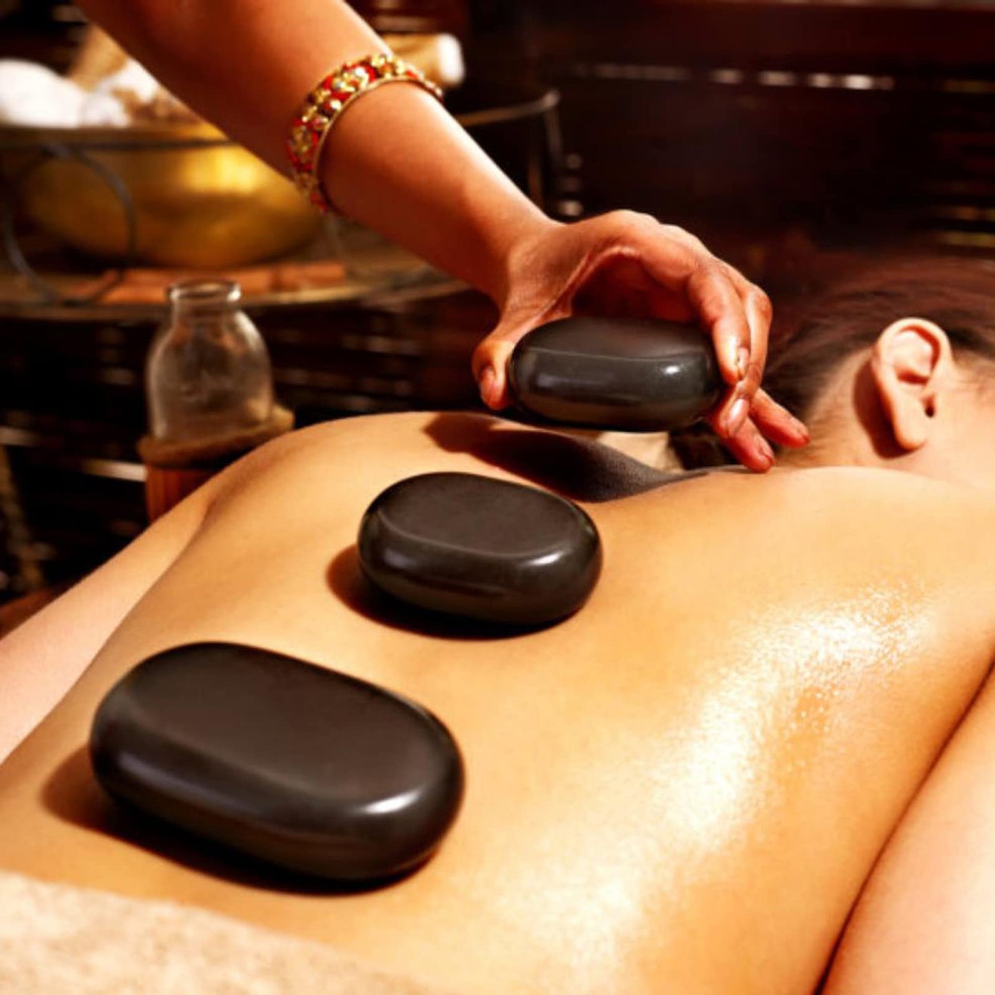 SEHOI 10 Piece 3 Inches Large Basalt Hot Stones, Hot Massage Stones Set, Natural Basalt Hot Rocks Warmer Stone for Professional/Home Spa, Therapy, Relaxation, Healing, Black