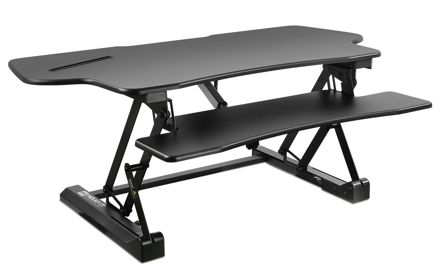 Mount-It! 48.5" Electric Standing Desk Converter for Dual Monitors, Motorized Sit Stand Electric Desk Riser with USB Port & Device Slot, Keyboard Tray, Adjustable Height Ergonomic Workstation, Black