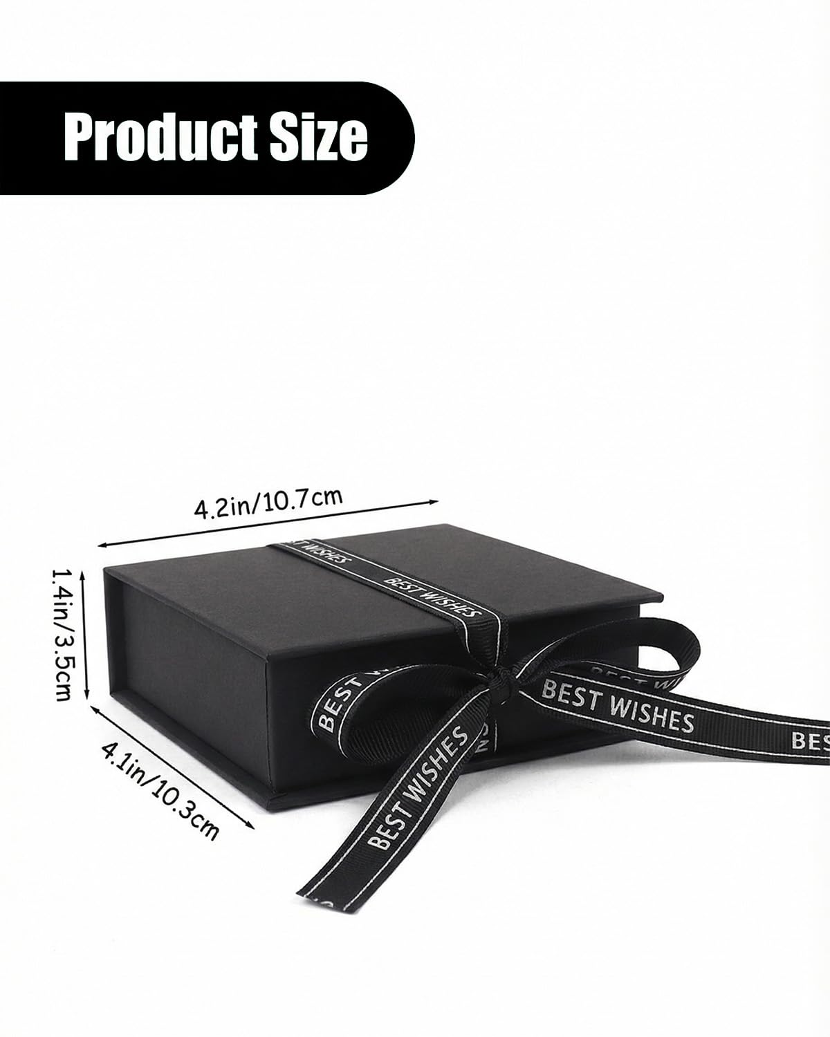 Flip Up Jewelry Gift Box, 12 Pack Velvet Lined Earring Box with Ribbon, Necklace & Bracelet Packaging, Small Jewelry Organizer, Ring & Bracelet Box, Travel Jewelry Case, 4.2 x 4 x 1.38 Inches (Black)