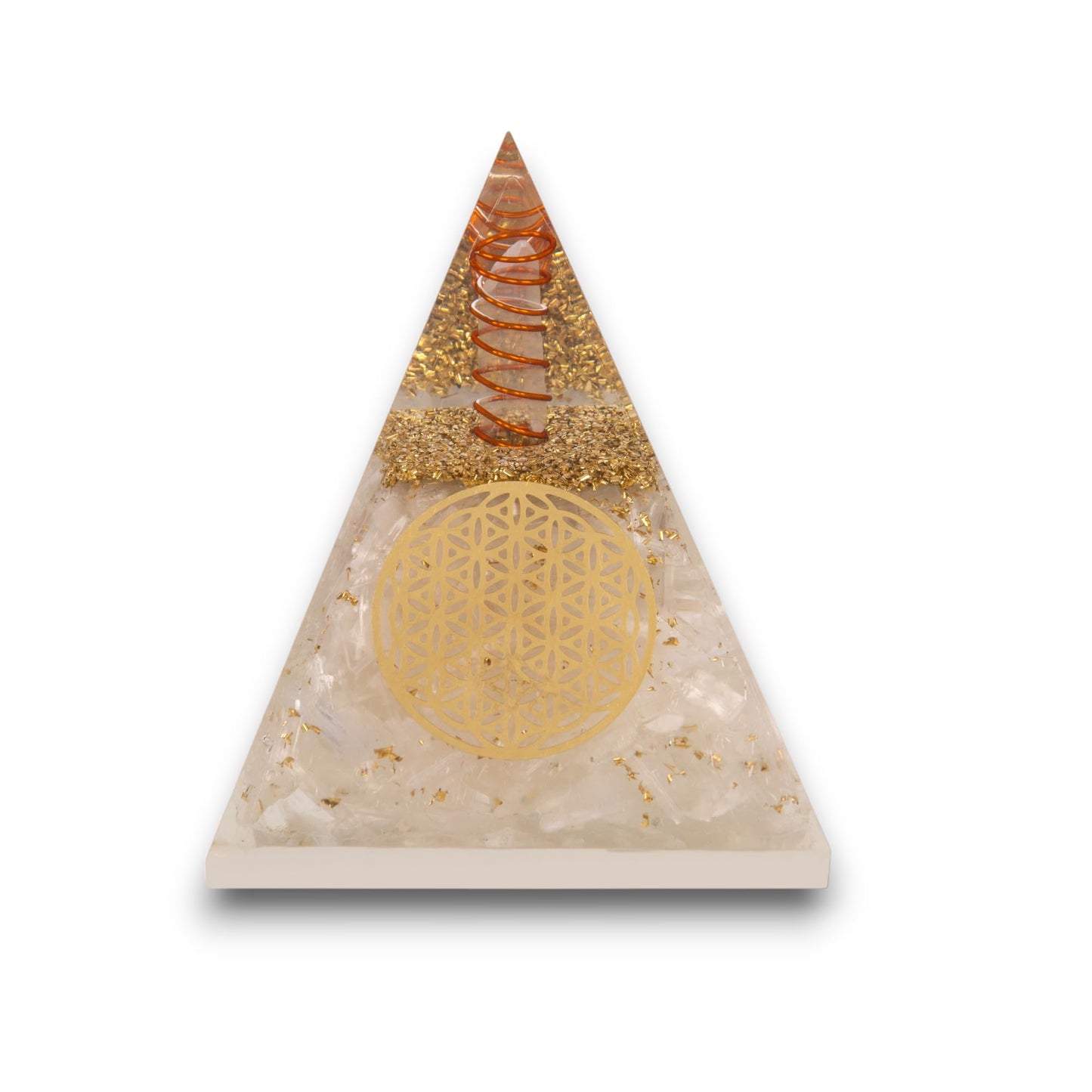 Agate Mart Selenite Orgonite Pyramids, Harnessing Clarity and Protection with Black Tourmaline Pendant