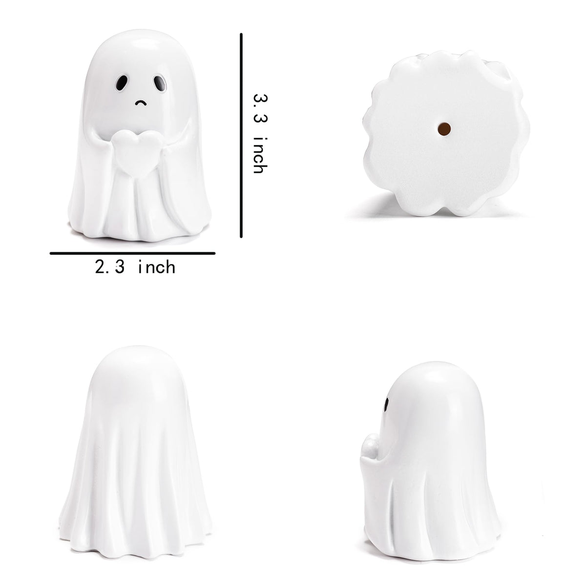Halloween Ghost Figurine 3pcs Resin Ghost Spooky Statue Set Quirky Gifts Small Figurines for Halloween Party Tabletop Desk Home Decor