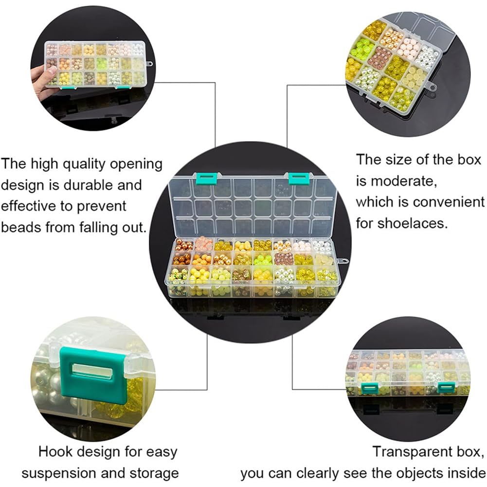 PH PandaHall 720pcs 8mm Yellow Glass Beads 24 Color Bracelet Beads Crystal Bead Baking Painted Glass Loose Bead for Fall Friendship Bracelet Earring Jewelry Making Christmas Tree Ornament