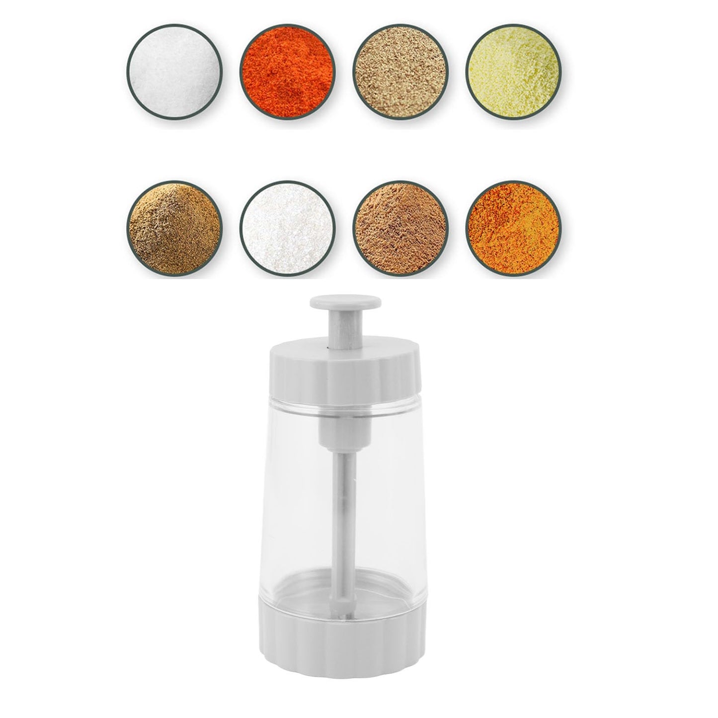 Glass Salt Shaker Dispenser, Quantitative Salt Shaker Ration Dispenser Air Tight Clear Glass Seasoning Bottle for Kitchen Camp (White)