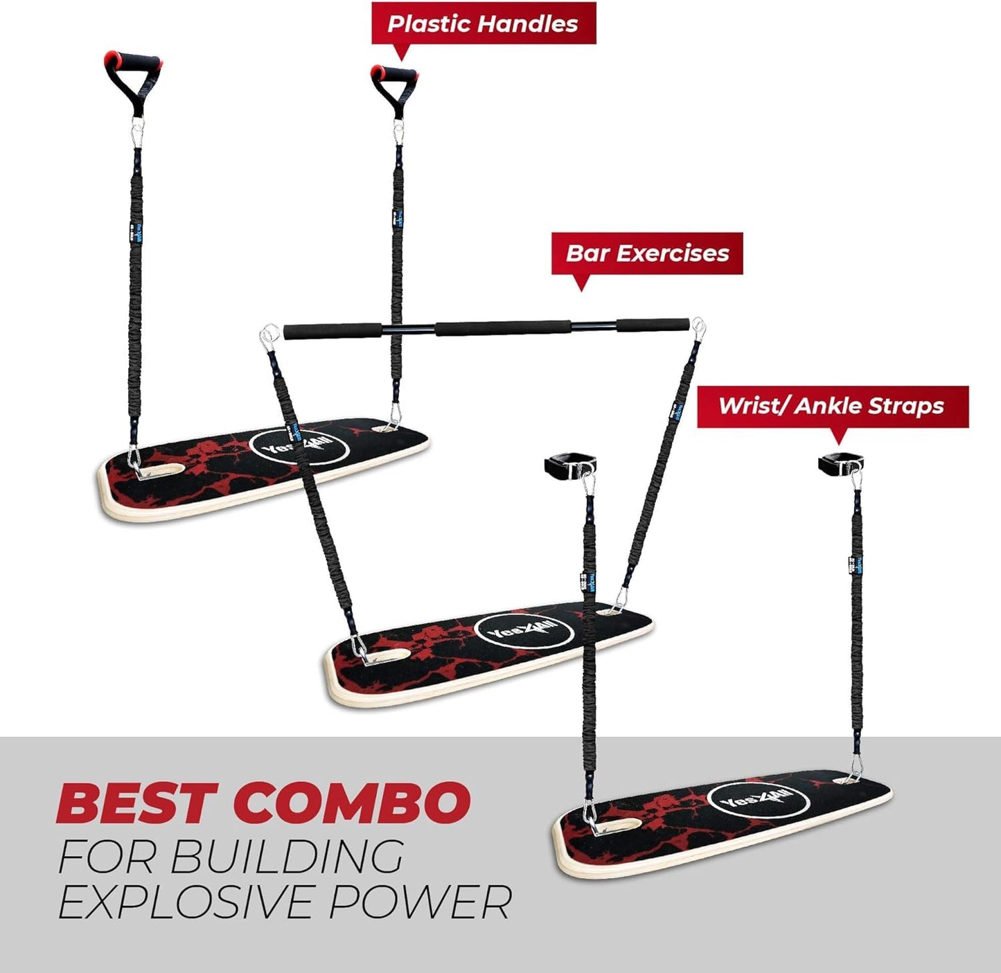Yes4All Premium Surf Balance Board Trainer with Adjustable Stoppers for Improve Balance, Build Strength & Surf Trainer