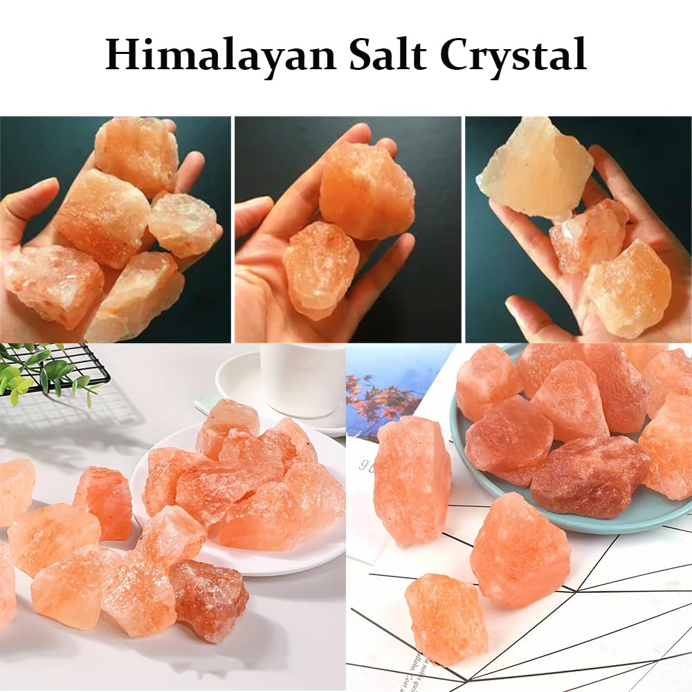 Zenkeeper 1 Lb Large Raw Himalayan Salt Crystal Rough Himalayan Quartz Natural Orange Salt Stone Crystal Stone Mineral Specimen Gemstone Healing Crystals and Stones