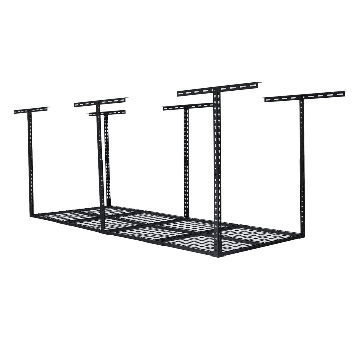 SierraSquad 3x8FT Overhead Garage Storage Rack, 22"-40" Height Adjustable Garage Ceiling Storage Racks, 750LBS Weight Capacity, Heavy Duty Metal Overhead Organization System