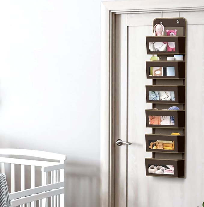 Simple Houseware 6 Clear Window Pocket Over Closet Door Storage Hanging