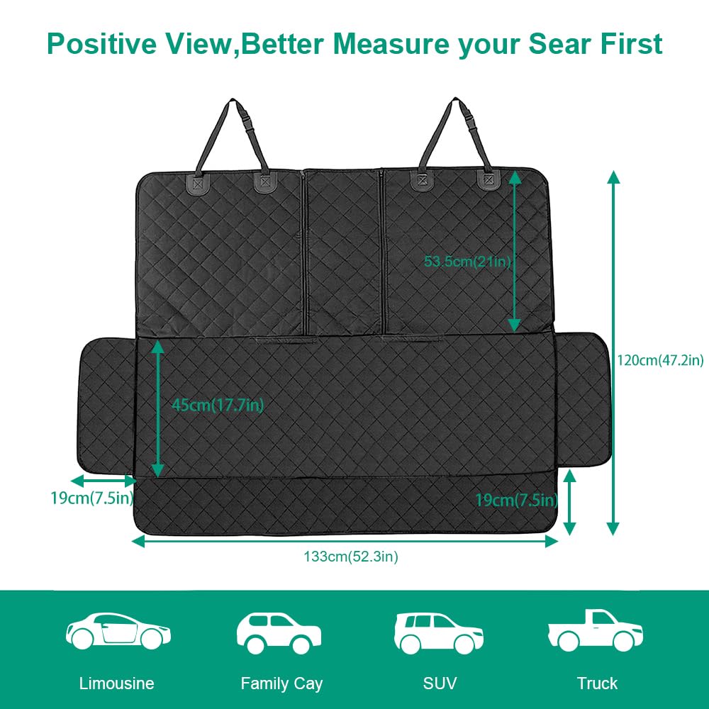 ANOSOSPECIAL Dog Car Back Seat Cover for Kids,Non Stick Fur Rear Seat Protector for Pet,Nonslip Waterproof Universal Fit Interior Backseat Covers for Auto Van SUV