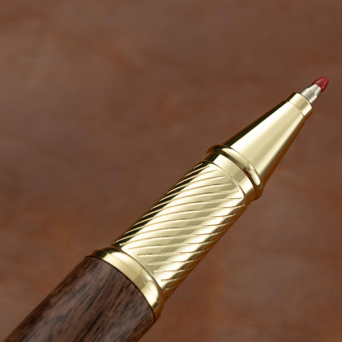HUASHILAI Luxury Wooden and Metal Rollerball Pen Set with Spare Gel Ink Refill,Rosewood,White Oak,Walnut Wood Signature Roller Ball Pen,Business Gift Set for Men and Women (Walnut Wood)