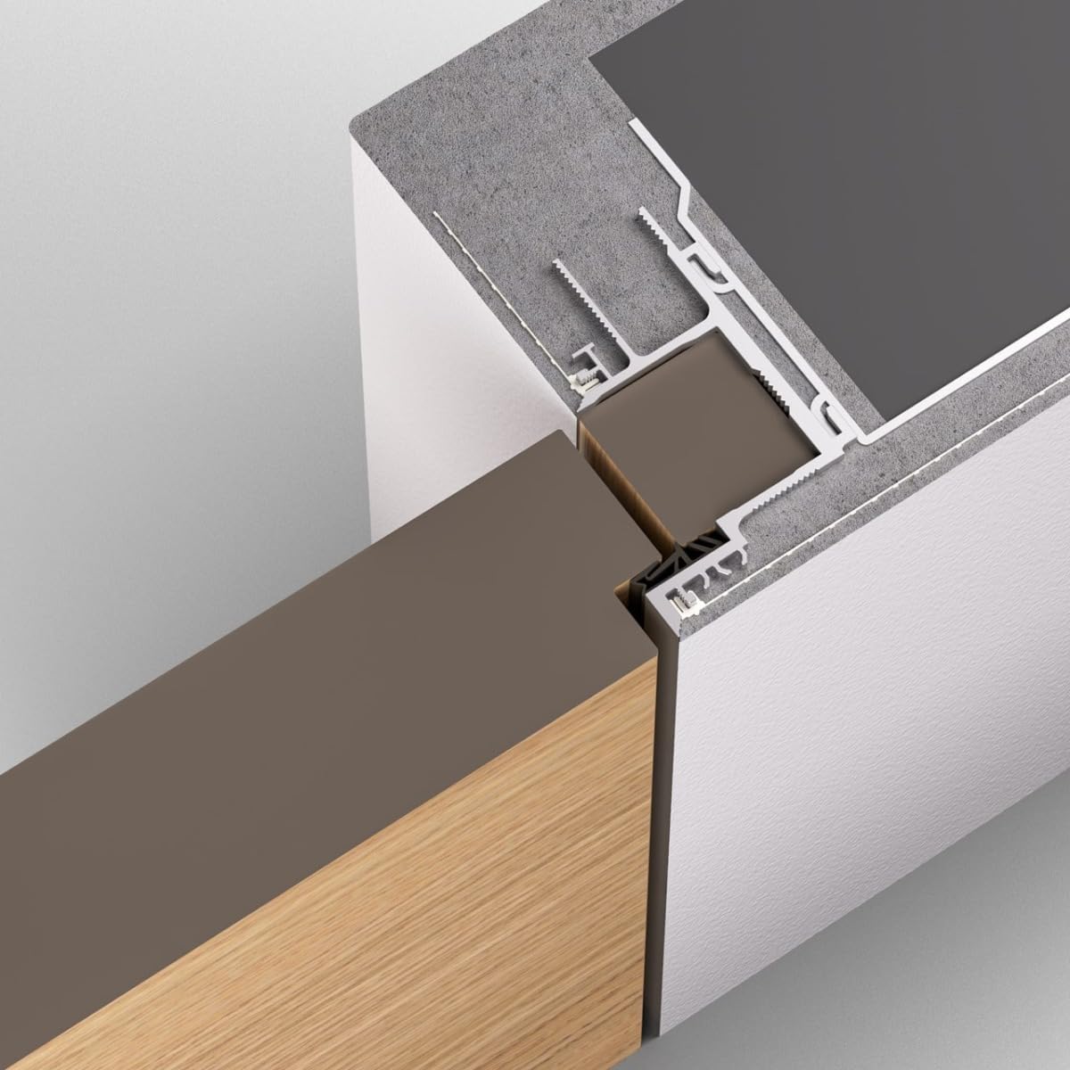 SARTODOORS Interior Invisible Solid Hidden Door with Handle | Planum 0010 Primed with Silver Hidden Frame 30" x 96" Right-Hand Inswing | Concealed Hinges Lock Handle | Modern Wood Frameless Doors