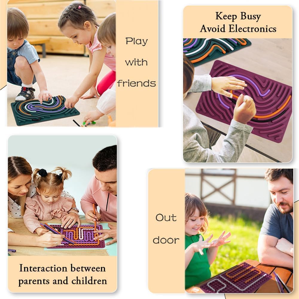 Christmas Stocking Stuffer Sensory Activity Board,Silent Fidget Toys for Calming Duble Sided Design Kids Busy Board for Fine Motor Skill,Silicone Calm Down Fidget Toy for Stress, Anxiety,ADHD & Autism
