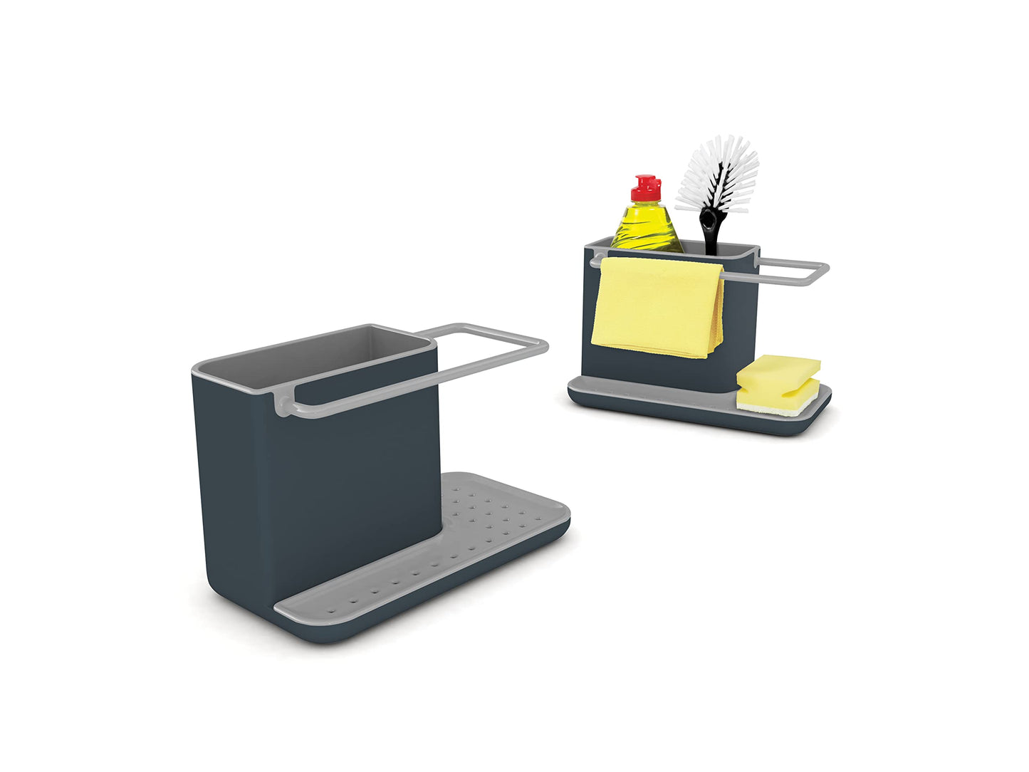Joseph Joseph Caddy Kitchen Sink Area Organiser with Sponge Holder and Cloth Hanger – Grey