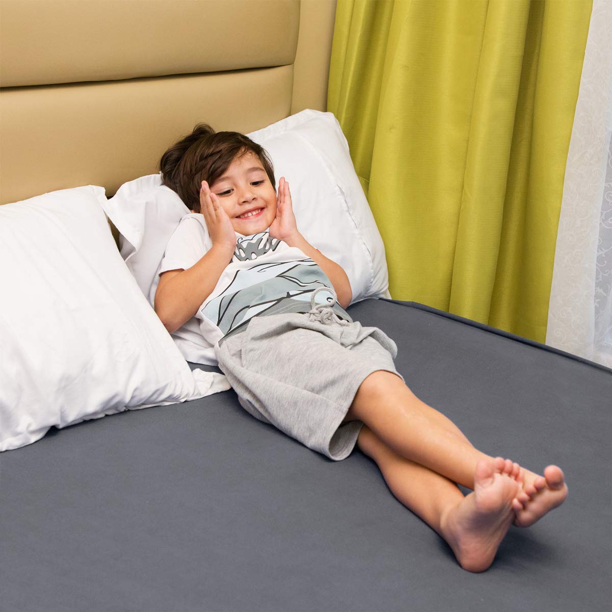 Fitted Sheet- COSMOPLUS Queen Fitted Sheet Only(No Flat Sheet or Pillow Shams),4 Way Stretch Micro-Knit,Snug Fit,Wrinkle Free,for Standard Mattress and Air Bed Mattress from 8” Up to 14”,Gray