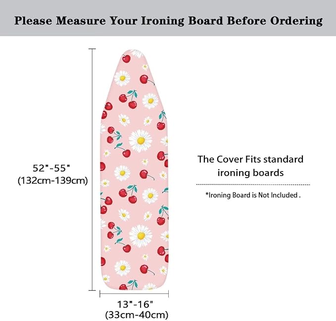Daisy Cherry Ironing Board Cover and Pad Soft Fabric Cover