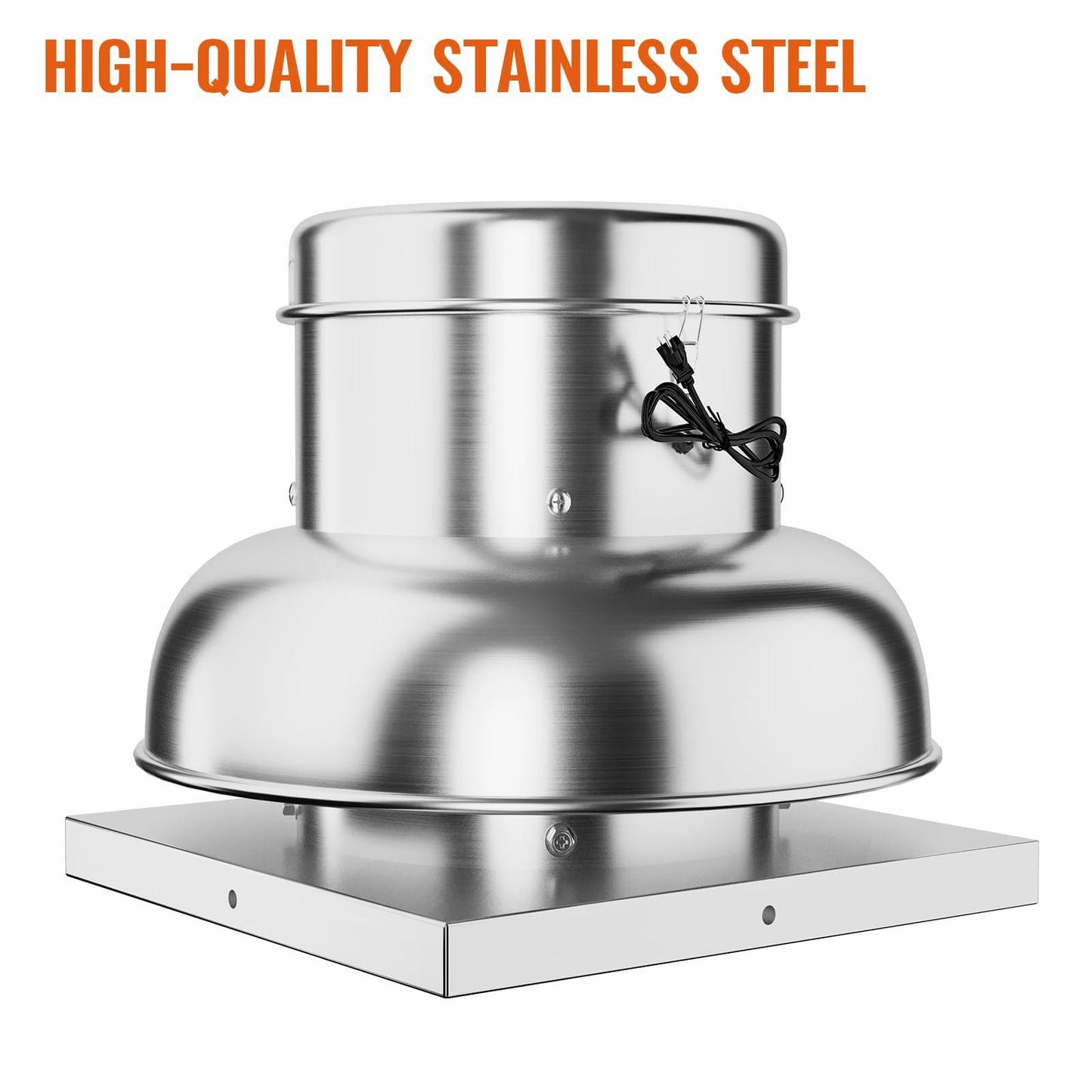 BouPower 2400 CFM Upblast Roof Exhaust Fan, Direct Drive Commercial Ventilation Fan with Upgraded Motor and 25 Inch Base, Quiet Weather-Resistant Roof Vent for Restaurant, Factory and Warehouse Use
