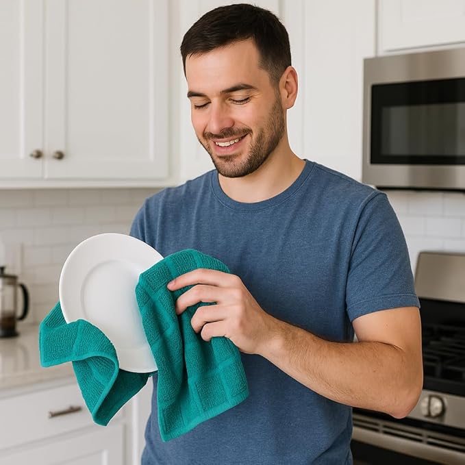 100% Cotton Terry Dish Cloth & Dish Towel)