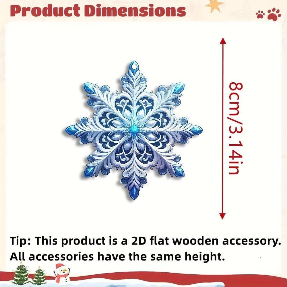 Shuanghao Double-Sided Wooden Ornaments for Christmas Tree - Wood 20Pcs Holiday Hanging Decor with String, Home Festive Decorations for Xmas, Halloween, Nativity