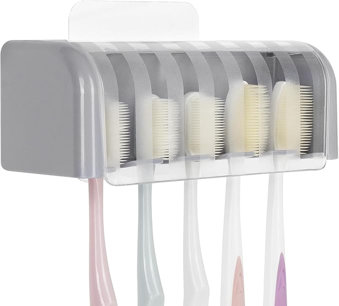 LUEXBOX 5 Slots Wall Mount Toothbrush Holder