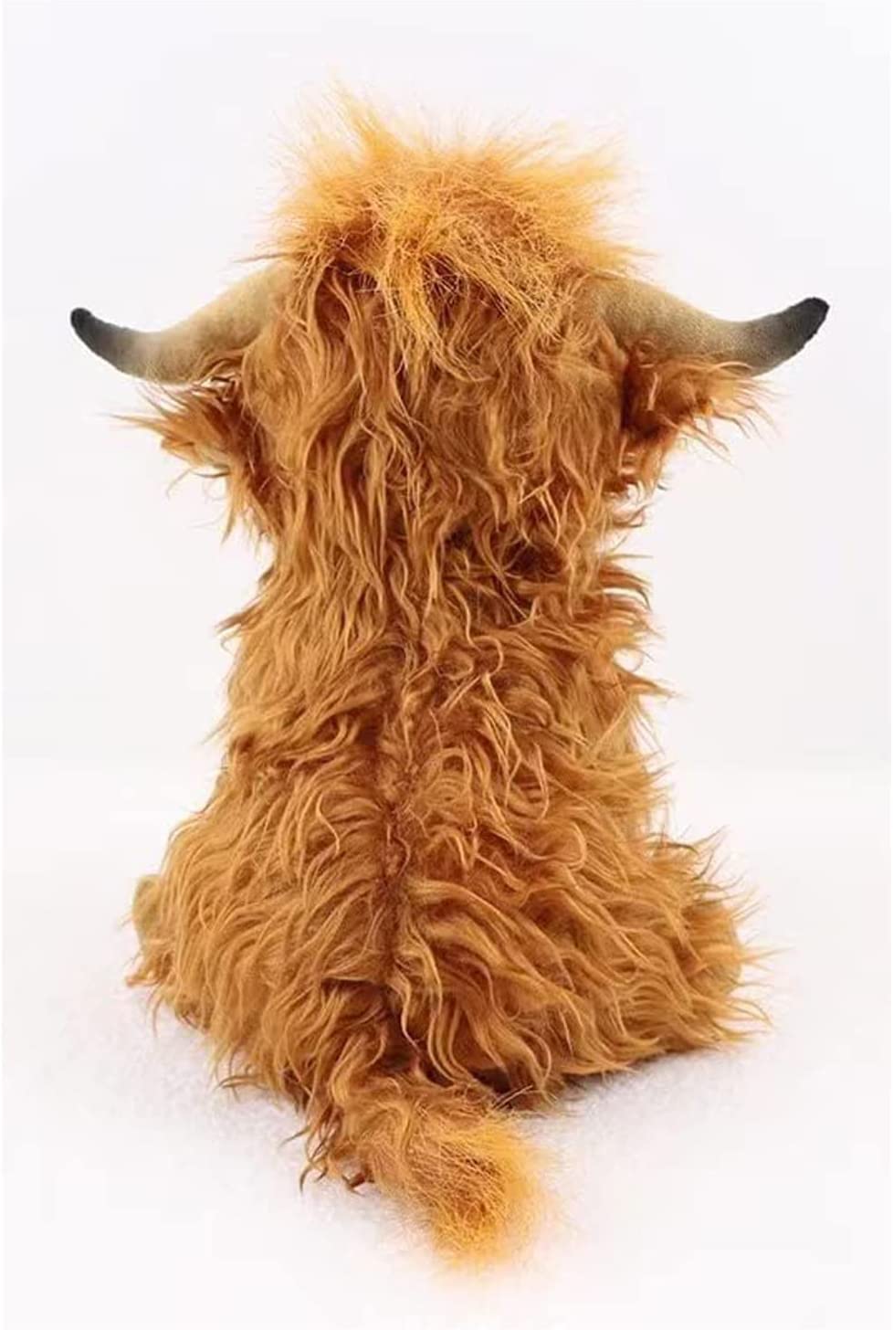CREJOHY Highland Cow Plush Toy, 11in Highland Fluffy Cow Plush Cuddly Toys, Scottish Highland Cow Teddy Stuffed Soft Toys for Boys Girls Kids Birthday Gifts Age 3+ (Brown)