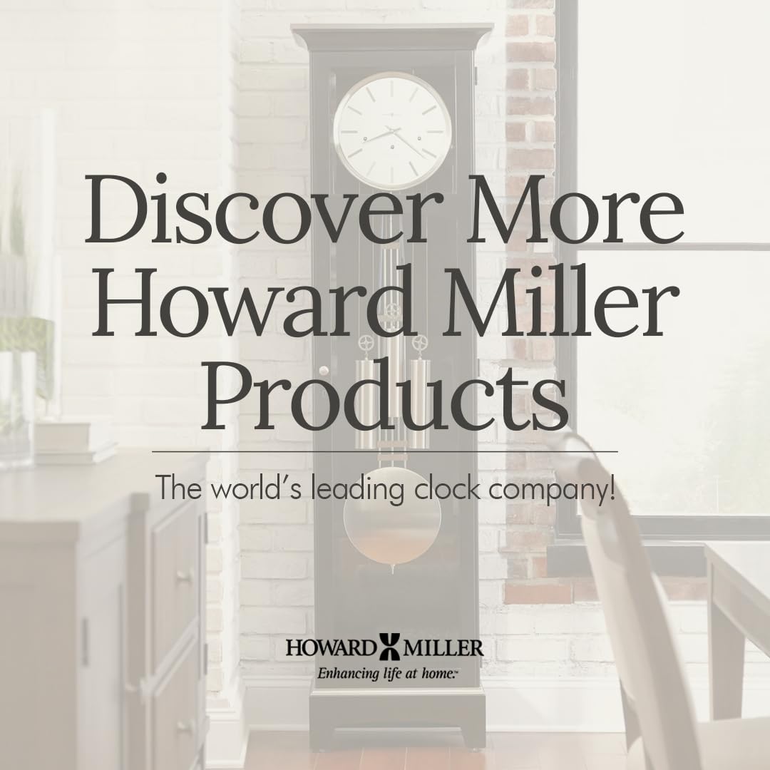 Howard Miller Christopher Mantel Clock – Hardwood Table Clock, Quartz Movement, Westminster Chime, Brass Bezel, Roman Numerals, Battery Powered