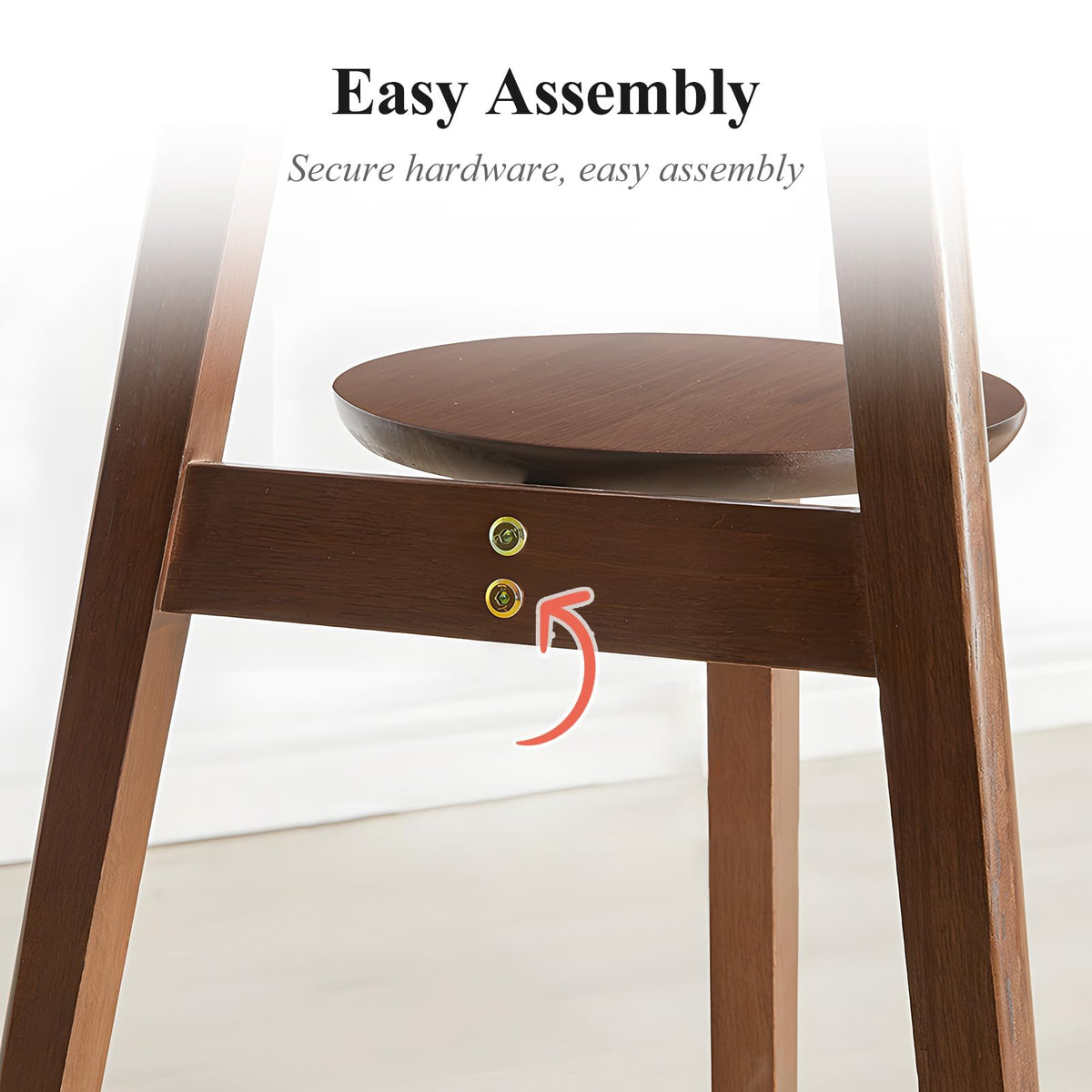 Cttasty Side Table, 2-Tier Round End Tables Living Room, Mid Century Modern Side Table, Round Nightstand, Oak Accent Table, Small Round Coffee Table, 16.54" Dia.x 23.62" H(Walnut)