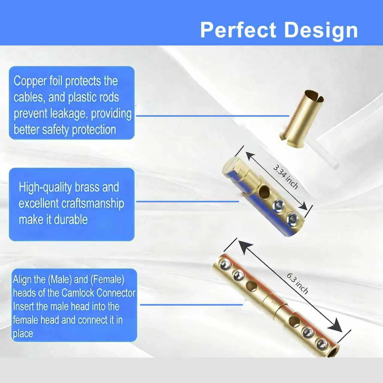 CLS40 400A Camlock Connector Set, 5 Male & 5 Female Camlok Connector Bundle, Rugged High-Performance Power Connectors for Industrial & Event Applications