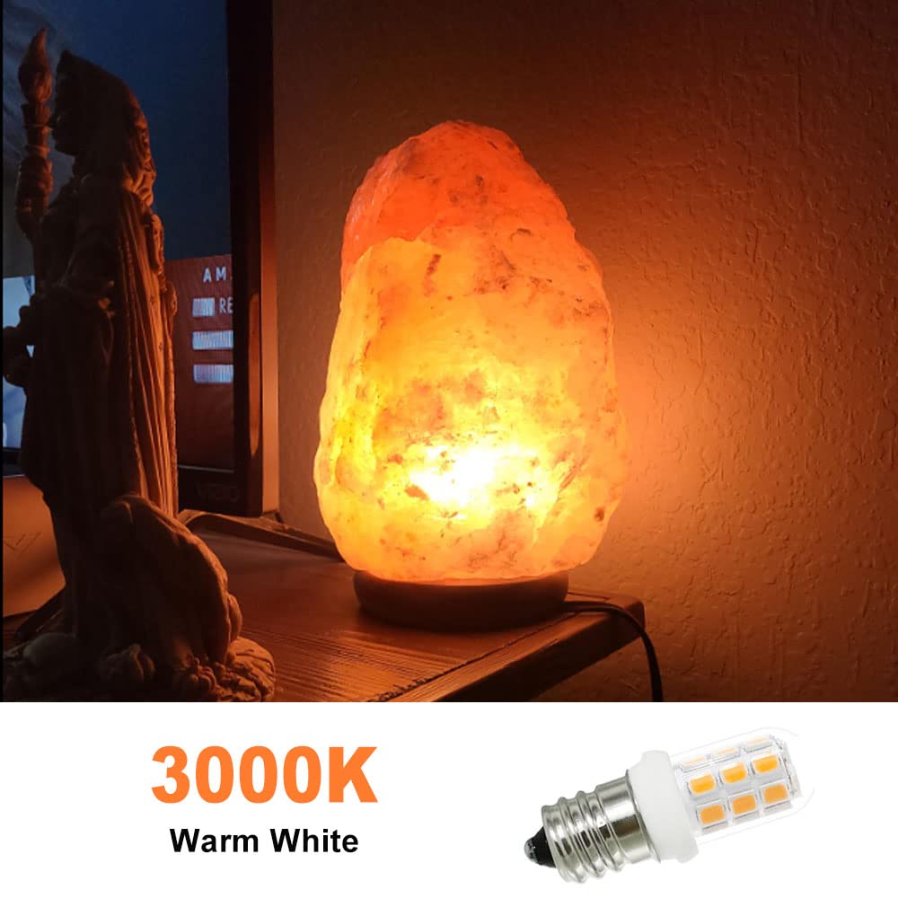 XRZT Salt Lamp Bulbs E12 Led 15W Candelabra C7 Replacement for Chandelier Lights, Night Light Bulbs, Warm White 3000K 5-Pack