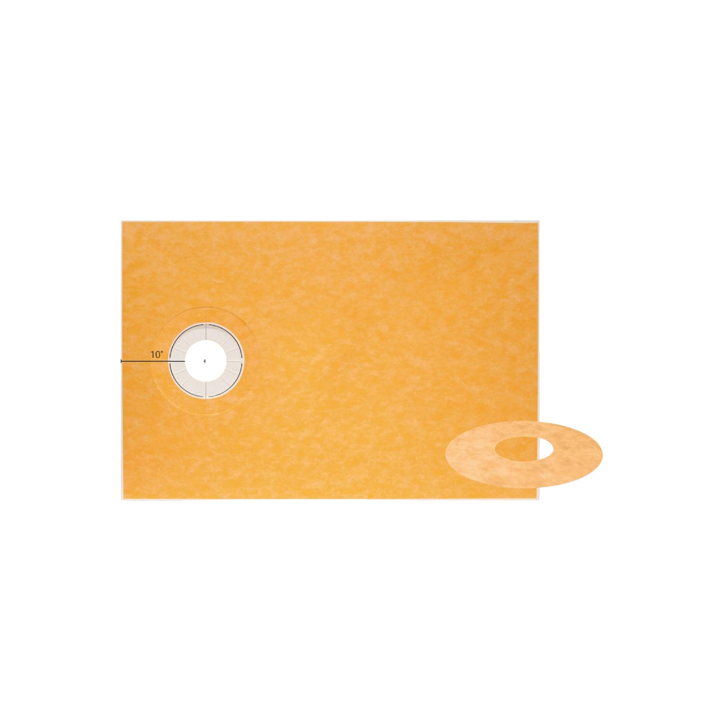 Schluter Kerdi Prefabricated Sloped Shower Tray - Waterproof, Ready to Tile - Lightweight Polystyrene, 38" Length, 60" Width, Off-Center Outlet Position - KST965/1525S