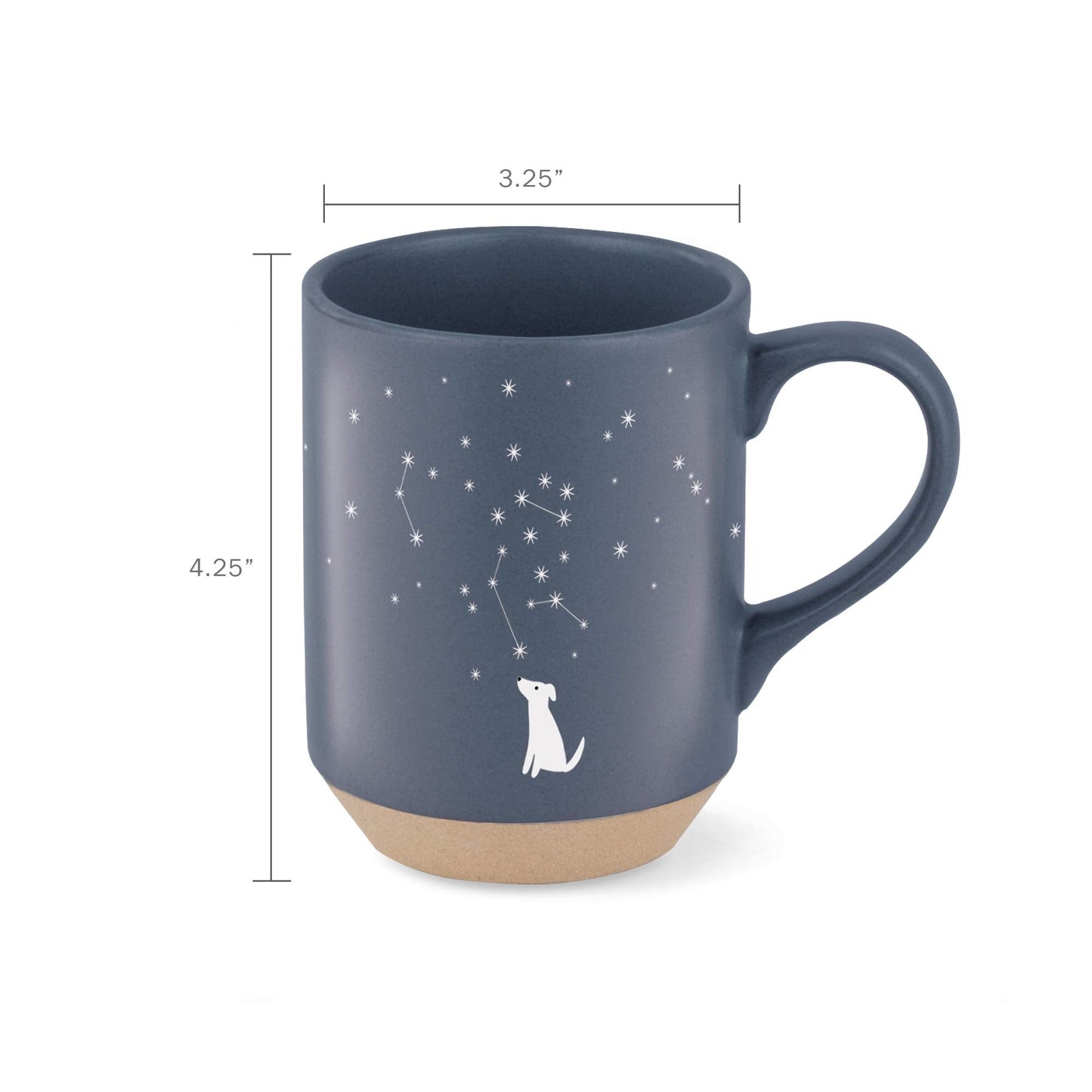 Fringe Studio Celestial Dog Stoneware Mug, 12 fl oz, Navy, 429017