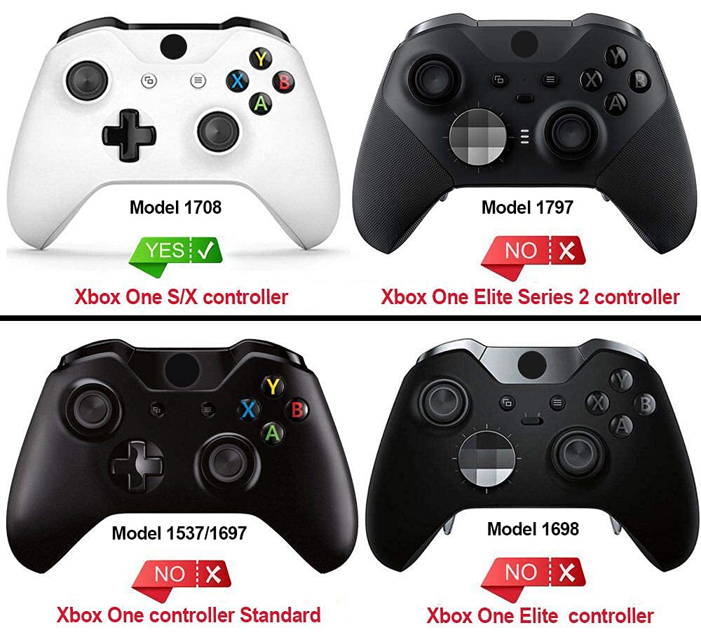 eXtremeRate PlayVital Soft Anti-Slip Silicone Controller Cover Skins Thumb Grips Caps Protective Case for Xbox One X/S Controller (Model 1708)- Black