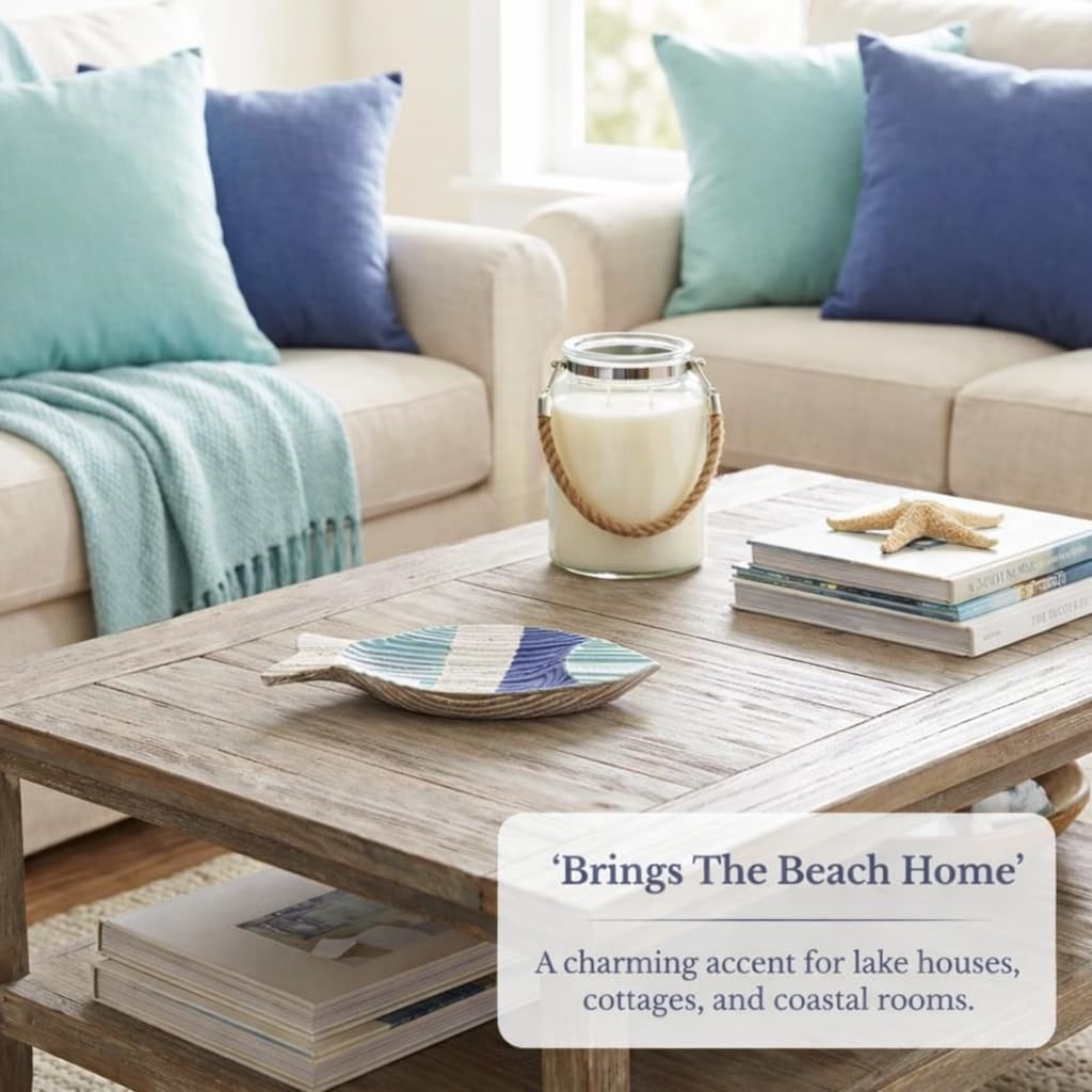 The Bridge Collection 9.5" Weathered Wood Striped Fish Tray