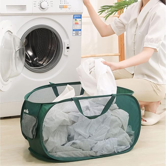4 Pcs Mesh Popup Laundry Hamper, Opening Laundry Basket, Popup Laundry Basket