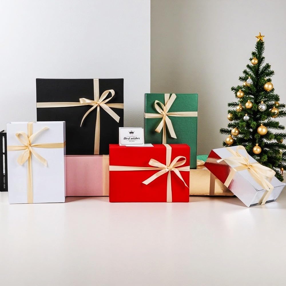 UoeRing 1 Extra Large Red Gift Box 20x16x7 inch Luxury Gift Box for Presents with Magnetic Closure Lid Collapsible,Birthday,Christmas,Contains Card, Ribbon,Tissue Paper,Shredded Paper Filler