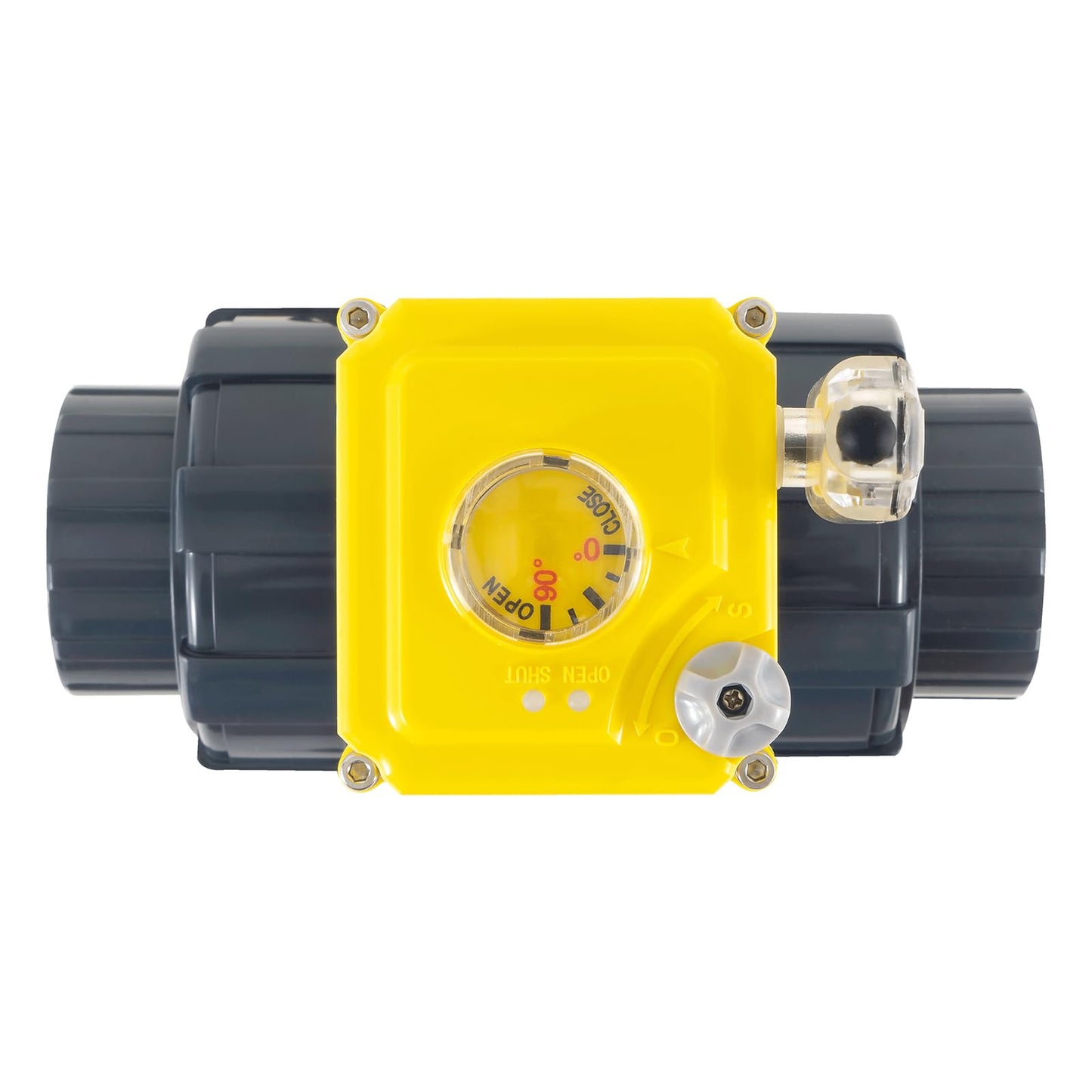 Smart electric valve 1 1/4 inch PVC joint ball valve Tuya APP smart wifi water shut-off valve DC24V AC110V-230V power adapter and power-off automatic return setting timing water valve DN32MM