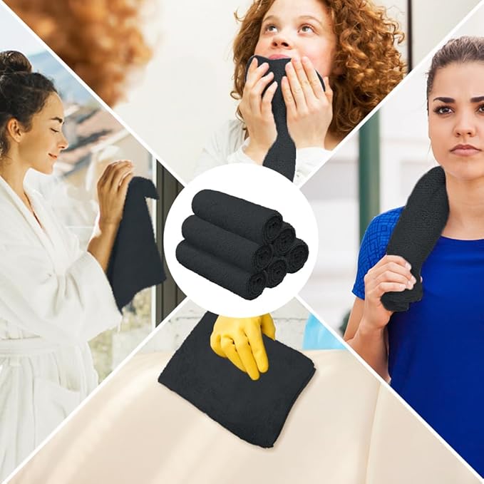 Orighty 6 Pack Black Hand Towels