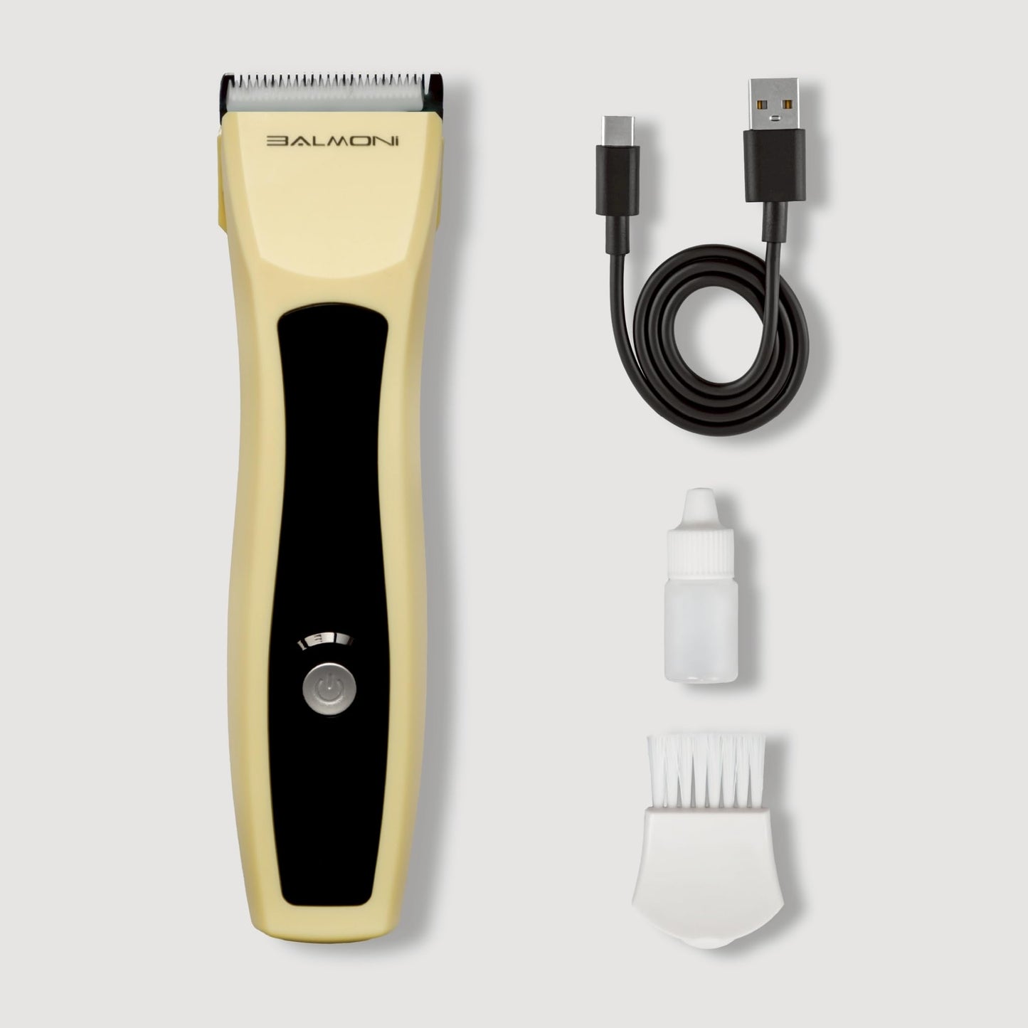 BALMONI Cordless Pet Trimmer for Dogs & Cats – Rechargeable Grooming Clipper with Detachable Metal Blade, Low-Noise Motor, Supports Optional Blade Lengths (Parent) (Yellow, Blades Bundle)