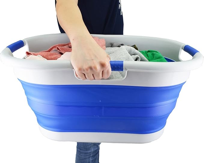 SAMMART 40L Collapsible Plastic Laundry Basket