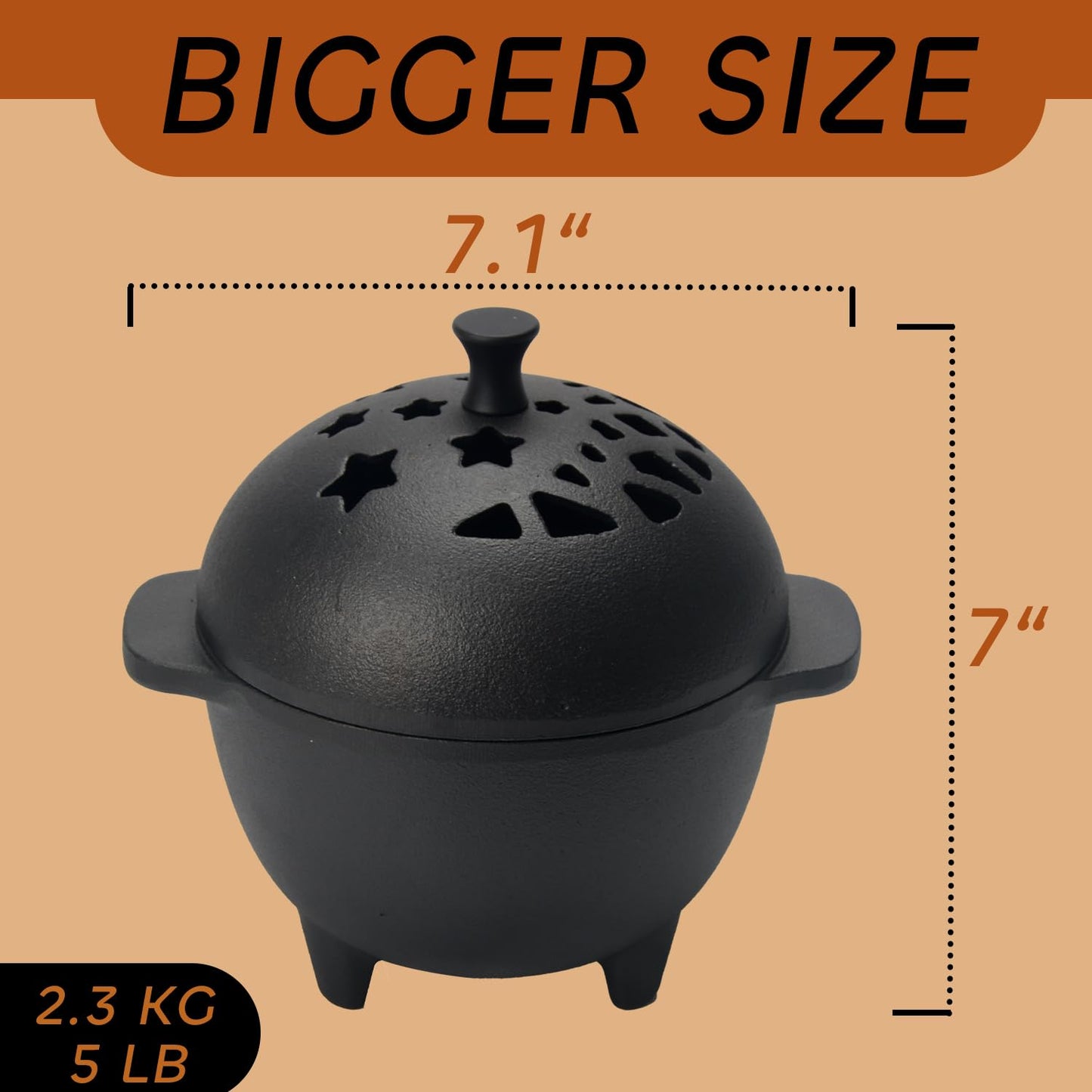 IPROUDER Cast Iron Incense Burner - Cast Iron Incense Holder Mini Cauldron for Sage, Palo Santo, Resin, Charcoal & Japanese Incense | Home, Rituals & Meditation Censer Bowl