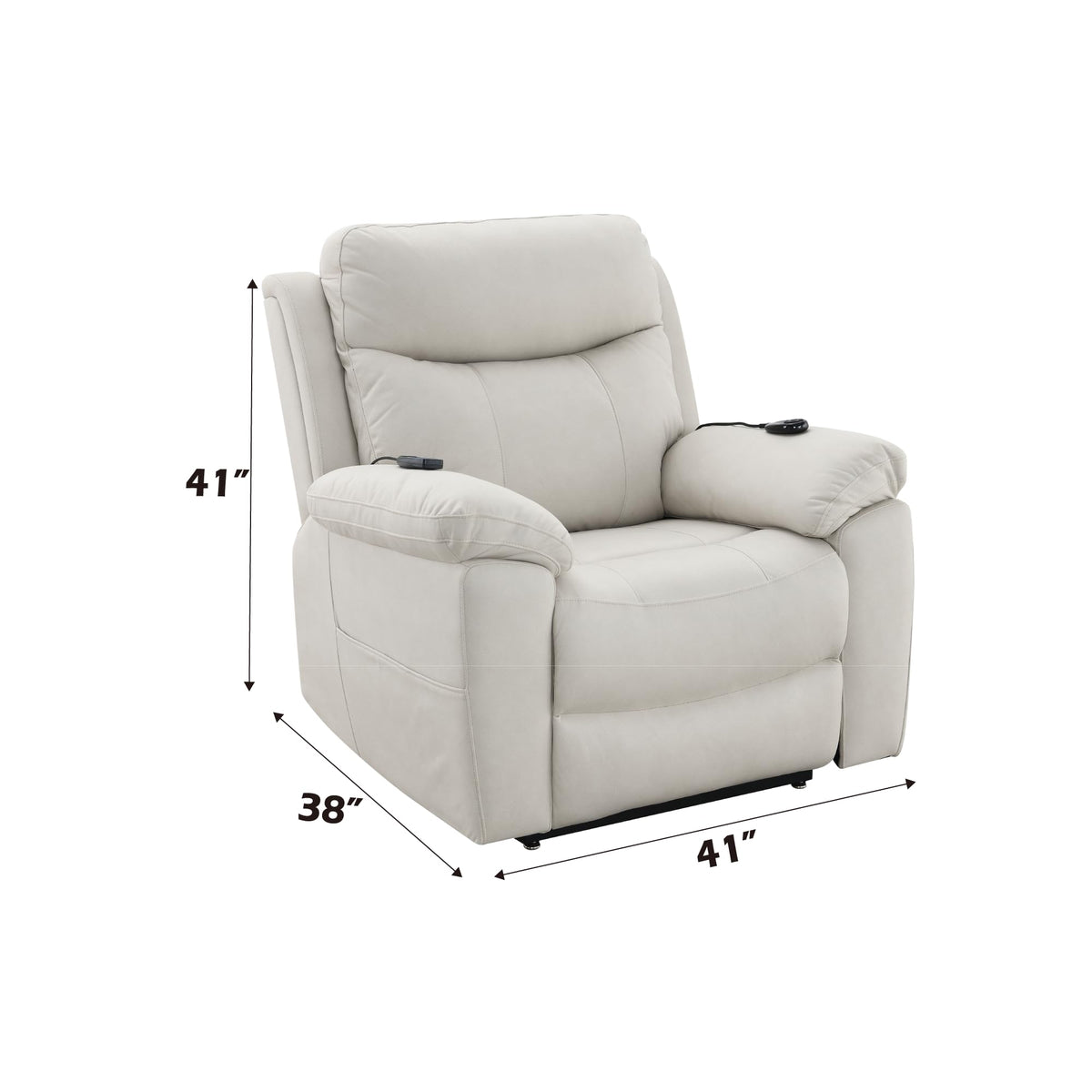 Acme Chriki Microfiber Upholstered Power Recliner with Lift & Massage in Beige