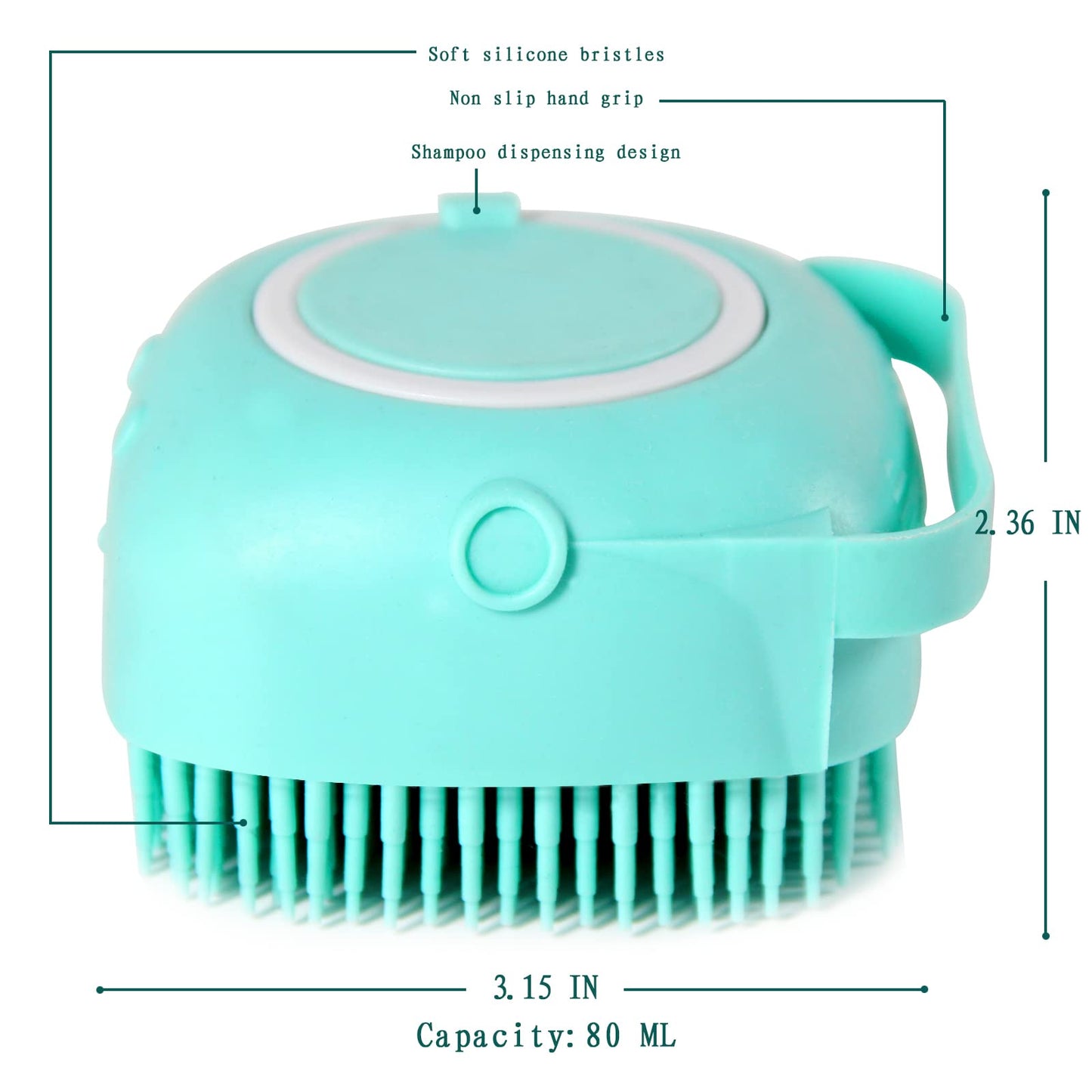 Woleigiao Pet Bath Brush Dog Baths Brush Shampoo Dispenser Soft Silicone Dog Bathing Brushes Dogs Shampoo Brushes scrubbers for Cats and Dogs Shower Brush Grooming (Blue)