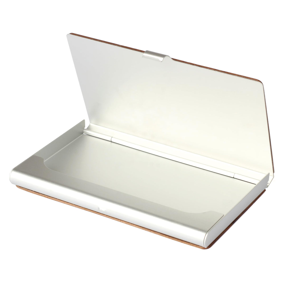 Prophet Clue PC Business Card Holder Walnut Wood & Stainless Steel Business Card Case with Engraved A-Z Initial (B)
